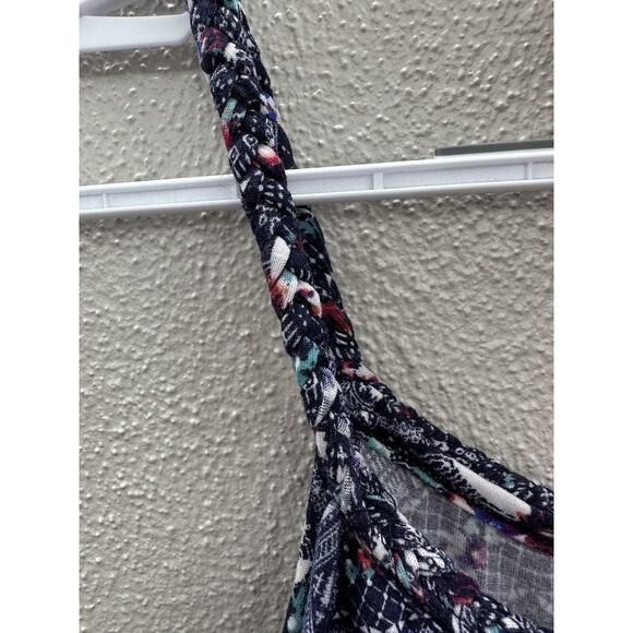 Womens Pink Rose Maternity Dress Size Small Sleeveless Blue Maxi - Picture 7 of 11